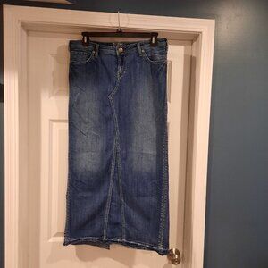 Silver Jeans Skirt Womens 33 Adele Maxi Denim Jean‎ Y2K Boho Cowgirl Modest Slit